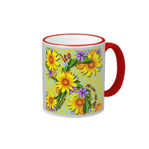 Leo Colourful Mug Ringer Coffee Mug Zazzle leo colourful mug ringer coffee mug zazzle