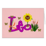Leo Flowers Greeting Card