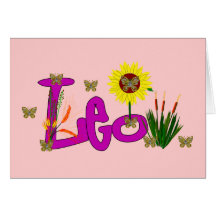 Leo Flowers Greeting Card