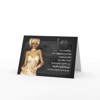 Leo Gothic Zodiac Birthday Card card