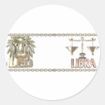 Leo Libra zodiac friendship gifts by Valxart.com Round Stickers