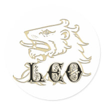 Leo Lion Astrology Sign Round Sticker