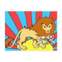 Leo Lion zodiac postcard