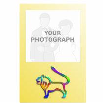 Leo Lion Zodiac Rainbow Color Photo Frame Acrylic Cut Outs