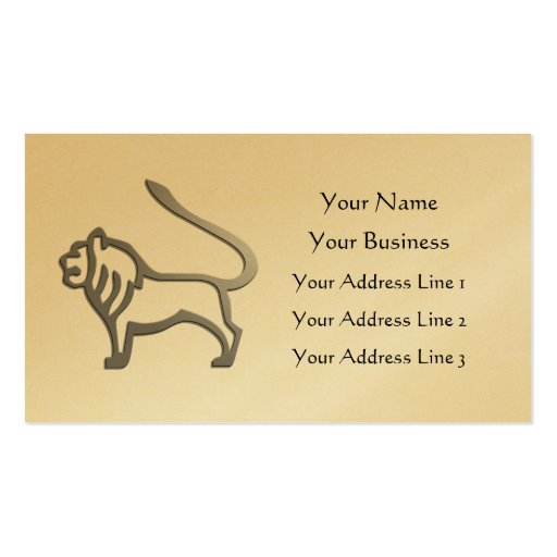 Leo Lion Zodiac Star Sign Gold Vet Bookmark Business Card Template
