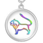 Leo Lion Zodiac Star Sign Rainbow Color Silver necklaces