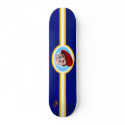 Leo Blue Skateboard with Racing Stripes