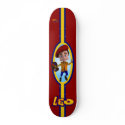 Leo Blue Skateboard with Racing Stripes
