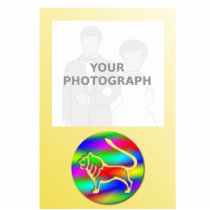 Leo Rainbow Color Lion Zodiac Photo Frame Photo Cut Out