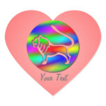 Leo Rainbow Color Lion Zodiac Pink Heart Stickers