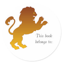 Leo Silhouette Bookplate Stickers by YellowRoseGallery Leo Silhouette Bookplate Stickers