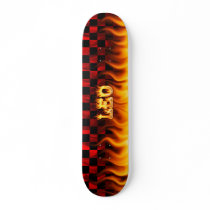 Leo skateboard fire and flames design by skatersollie Leo skateboard fire and flames design