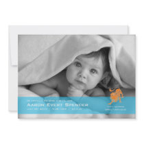 Leo the Lion Photo Birth Announcement Card