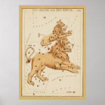 Leo The Lion - Vintage Sign of the Zodiac Image Poster