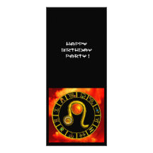 LEO TOPAZ ,bright yellow red orange black Personalized Invites