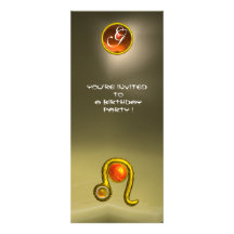 LEO TOPAZ MONOGRAM yellow orange red grey agate Personalized Announcement