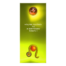LEO TOPAZ MONOGRAM yellow orange red Custom Announcement