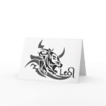 Leo Tribal Lion Tattoo Custom Greeting Card