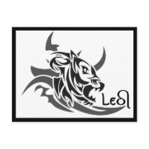 Leo Tribal Lion Tattoo Postcards