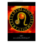 LEO Yellow Topaz & Gold Zodiac Birthday Card