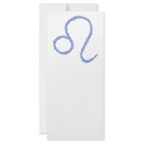 Leo. Zodiac Astrological Sign. Blue Rack Card Template