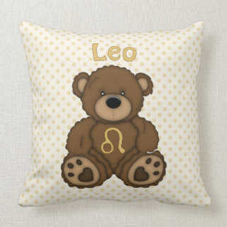 Leo Zodiac Astrology Bear Throw Pillows