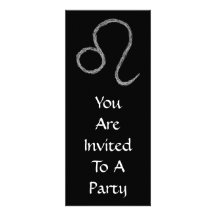 Leo. Zodiac Astrology Sign. Black. Custom Invite