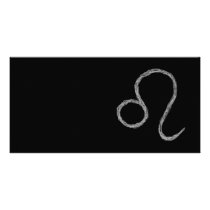 Leo. Zodiac Astrology Sign. Black. Custom Photo Card