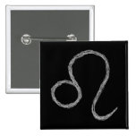 Leo. Zodiac Astrology Sign. Black. Pin