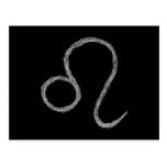 Leo. Zodiac Astrology Sign. Black. Postcards