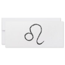 Leo. Zodiac Astrology Sign. Black. Custom Rack Card
