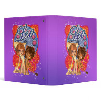Leo Zodiac Binder With Cute Lion And Female Cat by moonlake Leo Zodiac Binder With Cute Lion And Female Cat
