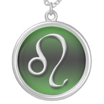 Leo Zodiac Sign Dark Gradient Green ~ Necklace