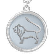 Leo Zodiac Star Sign In Light Silver necklaces