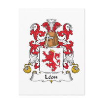 Leon Family Crest postcards