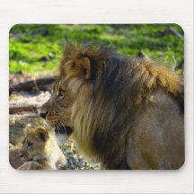 León masculino dejado Mousepad Tapetes De Raton
