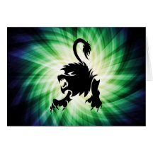 León negro; Leo; fresco Felicitaciones