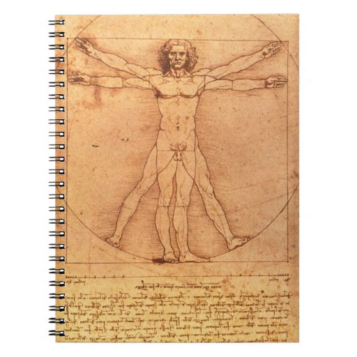 Leonardo Da Vinci Anatomy Study of human body Spiral Notebook | Zazzle
