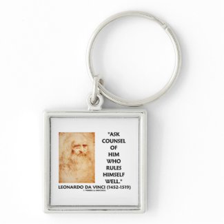 Leonardo da Vinci Ask Counsel Who Rules Himself keychain
