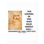 Leonardo da Vinci Ask Counsel Who Rules Himself Post Cards