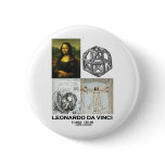 Leonardo da Vinci Collage (Collection of Works) Pinback Button