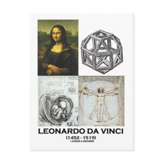 Leonardo da Vinci Collage (Collection of Works) postcard