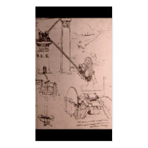 Leonardo da Vinci, drawings of machines Business Card Template