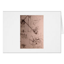 Leonardo da Vinci, drawings of machines Greeting Card