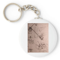Leonardo da Vinci, drawings of machines Keychains