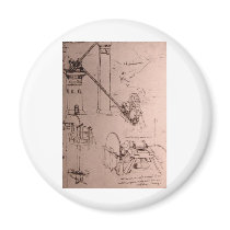Leonardo da Vinci, drawings of machines Fridge Magnet