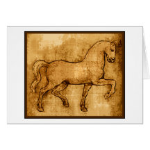 Leonardo Da Vinci Horse Art Card