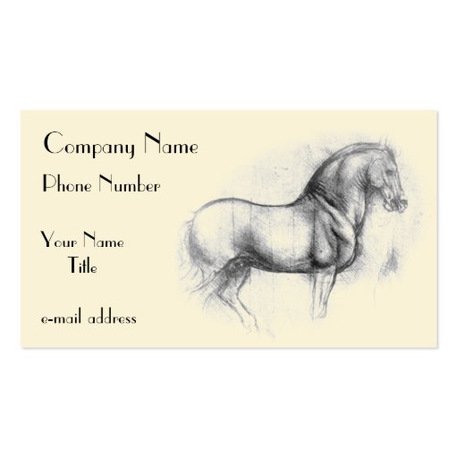 Leonardo-da-Vinci-horse Business Card Template (front side)