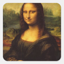 Leonardo da Vinci, Mona Lisa Calcomanías Cuadradas