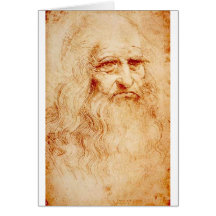 Leonardo da Vinci, purported self-portrait. Greeting Card